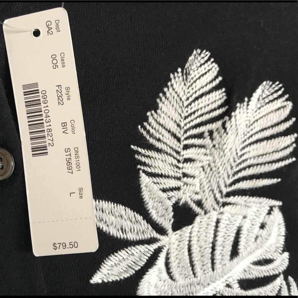 J Crew Cotton Jackie Cardigan in Embroidered Palm - Picture 3 of 4